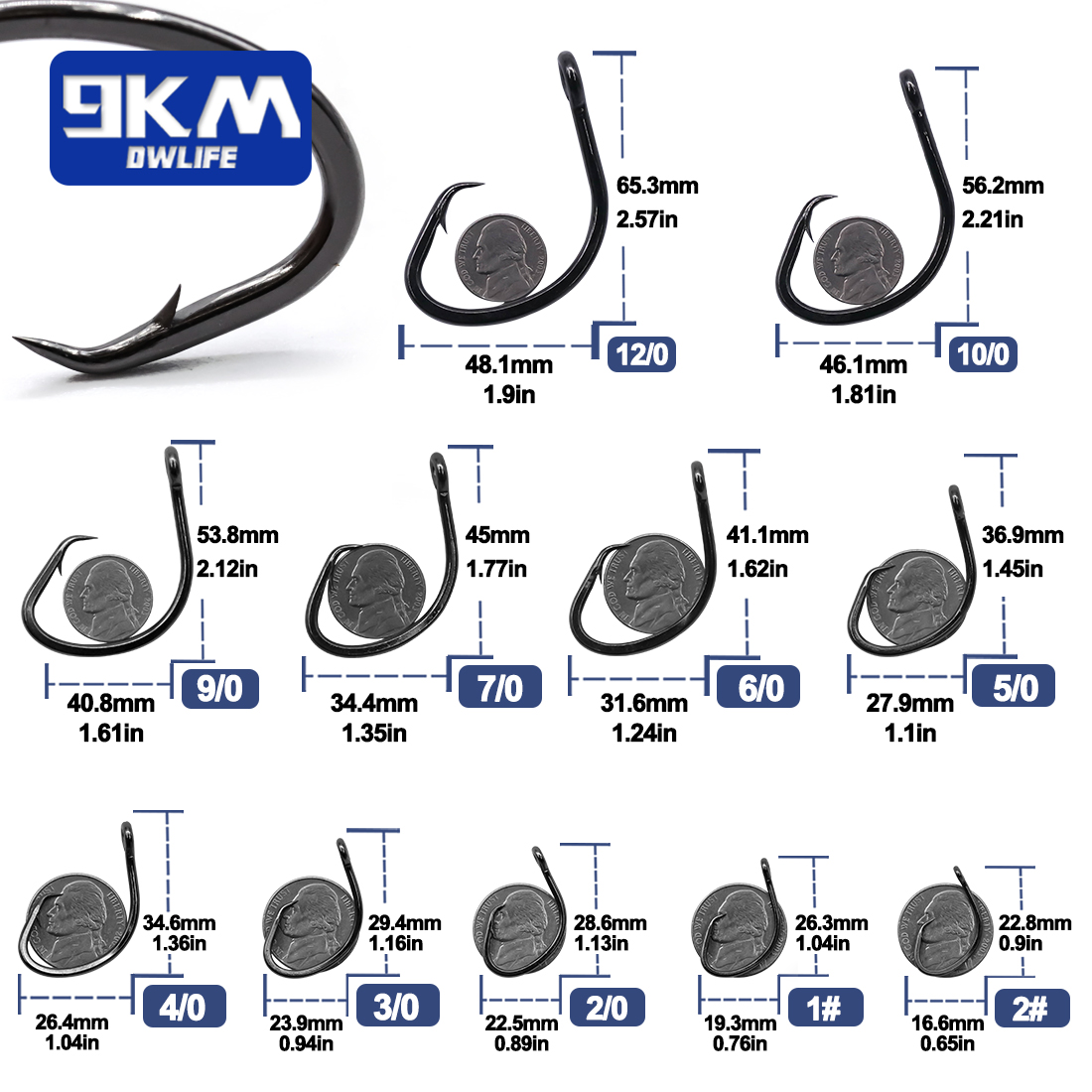 9KM Cerchio Ganci 25 ~ 50 Pz A - Fishing Hook Barbless recensione e prezzo