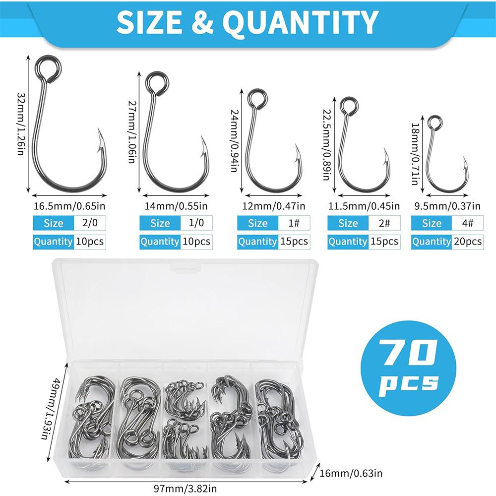 70 pezzi da pesca in linea gan - Fishing Hook Assortment recensione e prezzo